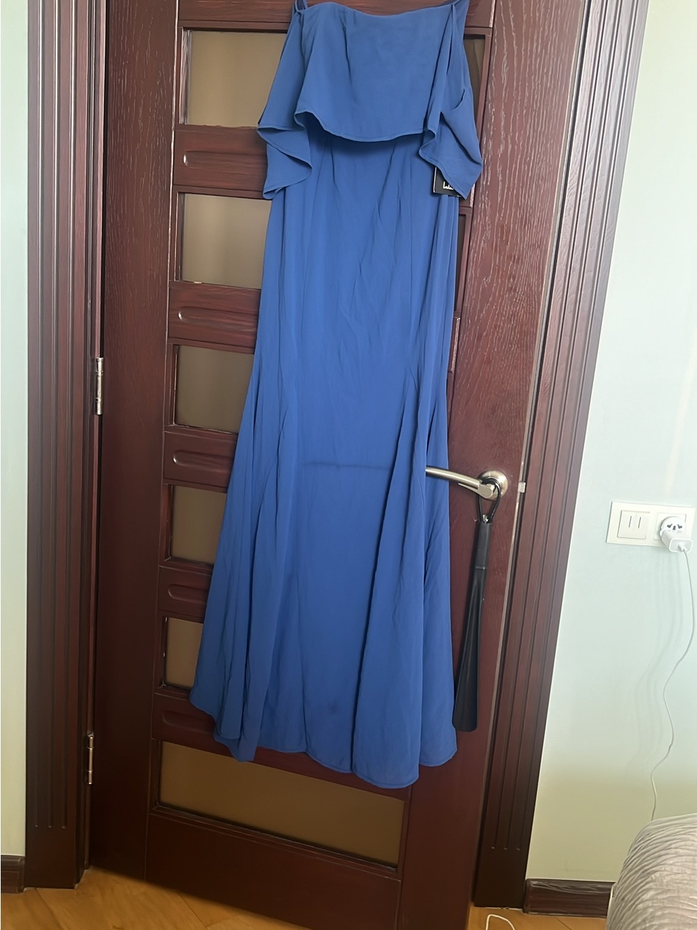 Lulu's Royal Blue Off-Shoulder Ruffle Maxi Dress